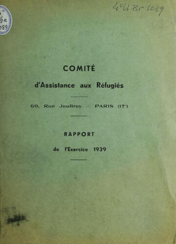 Rapport de l'exercice 1939
